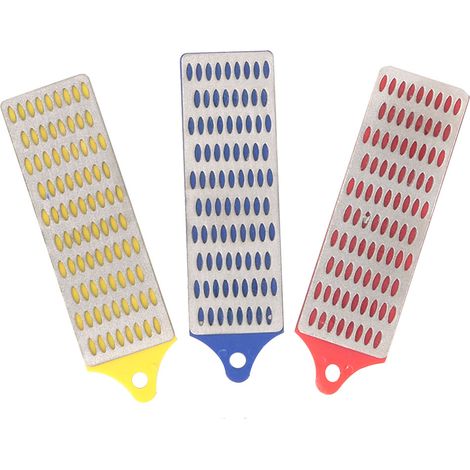 Lot de 3 Pierres à Aiguiser Diamant pour Couteaux de Cuisine, Outil de Meulage Professionnel, Affûteur avec Grain Fin et Gros, Accessoire de Cuisine Durable (1/5)
