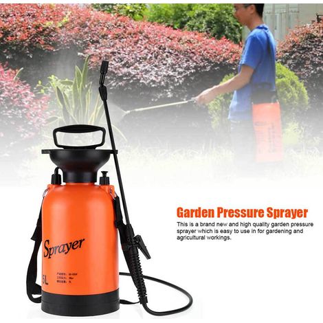 Pulvérisateur de jardin à pression d'air avec bandoulière, 5 L, pour usage agricole et de jardinage. (1/5)