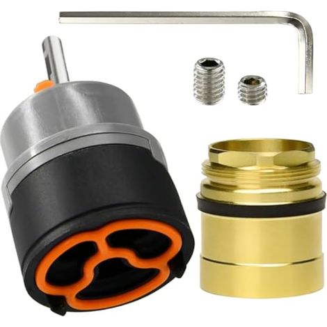 Cartouche RP50587 pour robinets de cuisine et de toilettes Delta DST (36 mm), avec écrou de capot RP51503 et clé Allen, pas de bruit de couinement, pas de fuite (1/5)