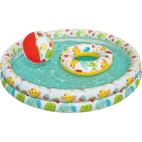 51124 Aufblasbares Pool-Set mit Ball, Kreis und Polsterung, Bestway Garten 51124 für Kinder