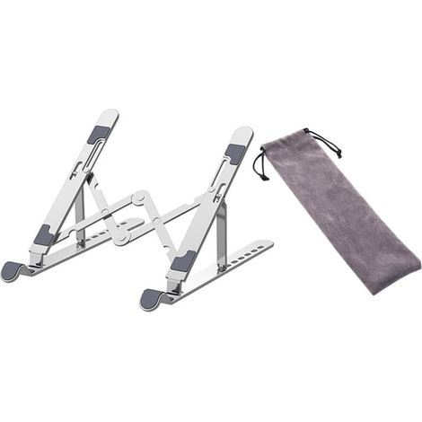 Support pour Ordinateur Portable Support de Refroidissement pour Ordinateur Portable Portable Pliable en Alliage d'aluminium Argent pour Bureau et télétravail (1/5)