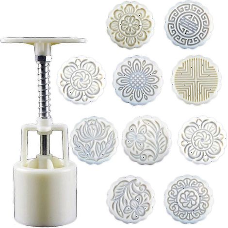 100g Mondkuchenform, 10 Stempel, Fass-Handpresse, Mondkuchen-Gebäckform, DIY-Backform, Mittherbstfest (1/5)
