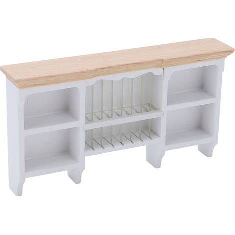 Armoire de rangement murale miniature 1/12, peinte à la main, pour maison de poupée, mini-étagère blanche. (1/5)