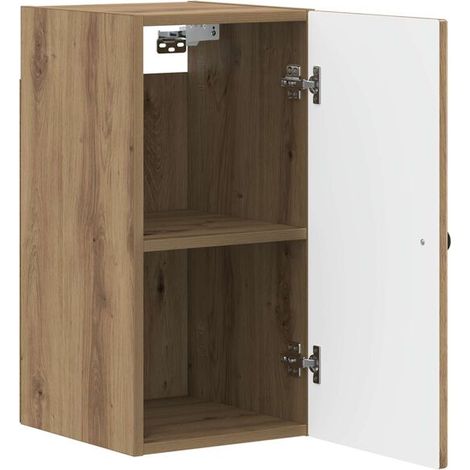 Meuble de Rangement Mural pour Salle de Bain en Chêne Massif Artisanal - Armoire de Toilette Suspendue Style EDE, Design Moderne et Durable (1/5)