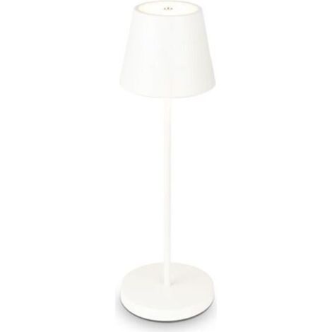 Wiederaufladbare, dimmbare kabellose Tischleuchte, dimmbar für drinnen und draußen, Schutzart IP54, Touch-Funktion, USB-C, 2 m, weiß