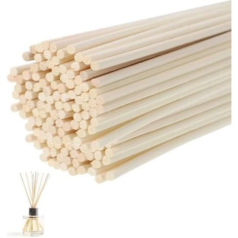 100 Pièces Bâtons Rotin Diffuseur, 25cm x 3mm Recharge Bâtons Parfum, Aromathérapie Huile Essentielle pour Bureau Maison (1/3)