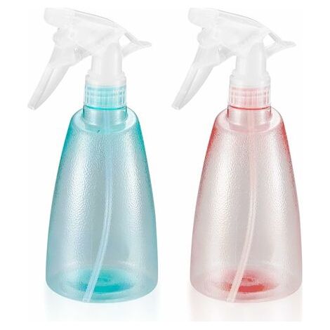 2 Pièces Flacons Pulverisateur Vide 500ML, Vaporisateur Bouteilles en Plastique, Bouteille Spray Vide, Flacon Pompe Vide pour Ménage, Jardin, Coiffeur, Plantes, Fleurs - Rose/Vert