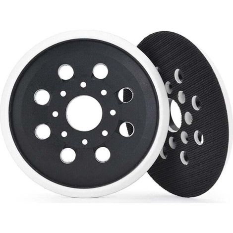 Platorello abrasivo da 125 mm in 2 pezzi con velcro, 8 fori, compatibile con levigatrici roto-orbitali Bosch PEX 300 AE e PEX 400 AE -Crezuo