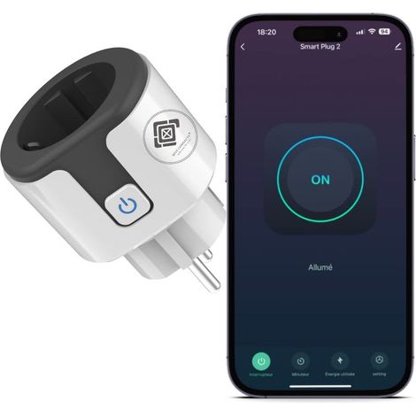 20A Smart Plug, Tuya WiFi Smart Plug Compatible with Alexa, Google Home, Programmable Plug with Energy Consumption Measurement, Voice Control, Tuya Remote Control (1/5)