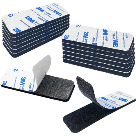 (3cm x10cm)Ruban adhésif double face avec fermetures auto agrippantes – 12 jeux – support adhésif, convient à une utilisation intérieure ou extérieure – aucun perçage ni vis requis. (1/5)