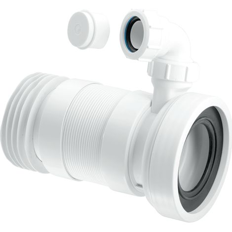 McAlpine WC-F23RV 97-107mm Inlet x 4"/110mm Outlet Flexible WC Connector with 1.25 Universal Vent Boss. (1/3)