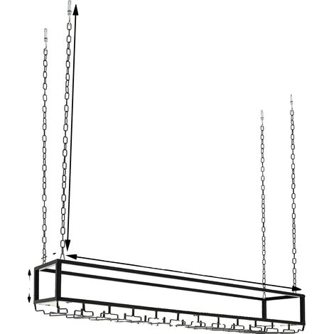 Étagère à vin suspendue, style vintage, solution de rangement ajustable, 120cm (1/2)