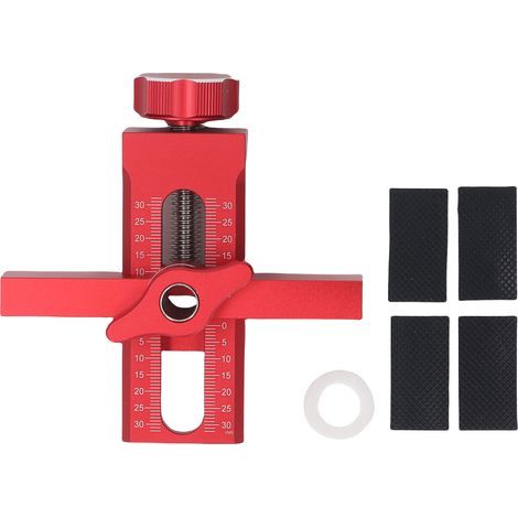 2-in-1 Cabinet Door Mounting Jig, Hinge Positioning Tool, Aluminum Alloy, Adjustable Length Positioner (1/5)
