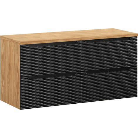 Mobile bagno senza lavabo Elora nero e marrone 120cm (1/5)