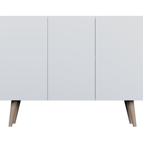 Commode 3 portes Rolia 120cm-Couleur Blanc (1/5)