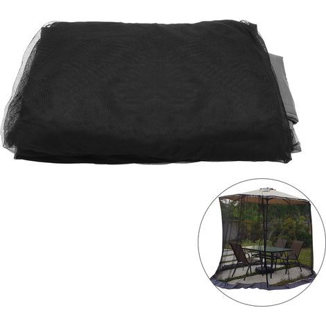 Zoternen Moustiquaire pour Parasol 2.3 M Tissu Conçu pour L'Extérieur Noir Maille De Protection Contre Les Insectes pour Patio, Porche Et Terrasse De Jardin (1/5)