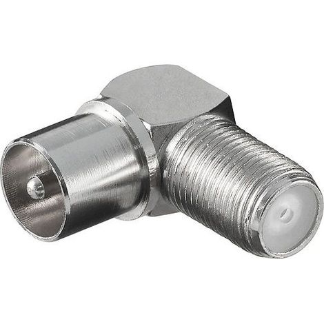 Adaptador antena tipo F hembra a coaxial macho 90 grados  Gris (1/4)