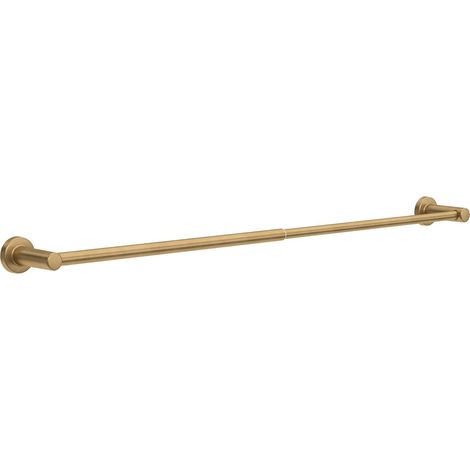 Barra para toallas telescópica ajustable de 15-1/2 a 29 pulgadas, barra para toallas de pared en color oro satinado. (1/5)