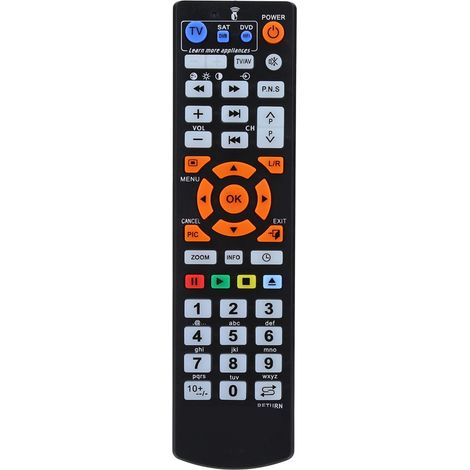 Mando a distancia universal inteligente con función de aprendizaje para TV, cable, DVD y satélite.