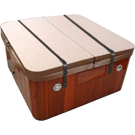 2pcs Sangles fixation couvercle spa - Résistant aux UV Longueur ajustable 67 116 pouces - Jardin et piscine - Gris (1/5)