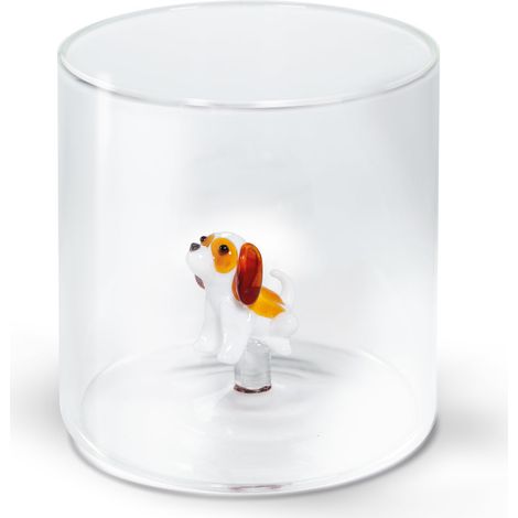 WD LifeStyle Bicchiere Vetro Borosilicato Cc 250 ml Decoro Cavalier King