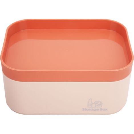 Boîte de rangement rose à 6 compartiments, mini organisateur de maquillage de bureau simple avec couvercle pour bijoux, cosmétiques et articles de papeterie (1/5)