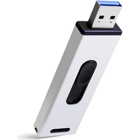 Clé USB 3.0 256 Go 128 Go, Stick de Mémoire Flash, Disque de Stockage de Données Portable - Blanc (128 Go) (1/4)