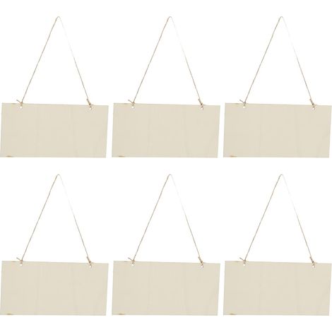 Plaque Décorative en Bois inachevé pour Décoration de café, contreplaqué de Peuplier, 20x10cm, DIY Bricolage, 6 Pièces (1/5)