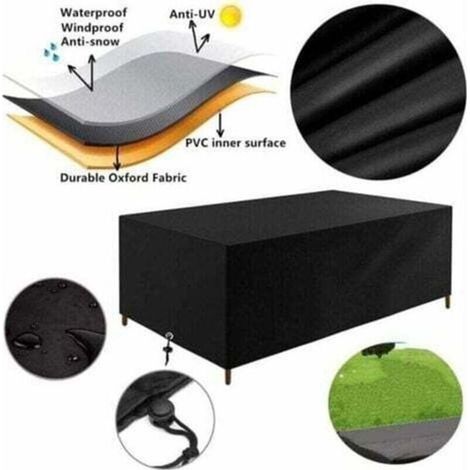 BelleRise - Housse Salon de Jardin 180x100x75cm, Protection Bache Table de Jardin Mobilier Extérieur Imperméable Coupe-Vent Anti-UV (1/5)