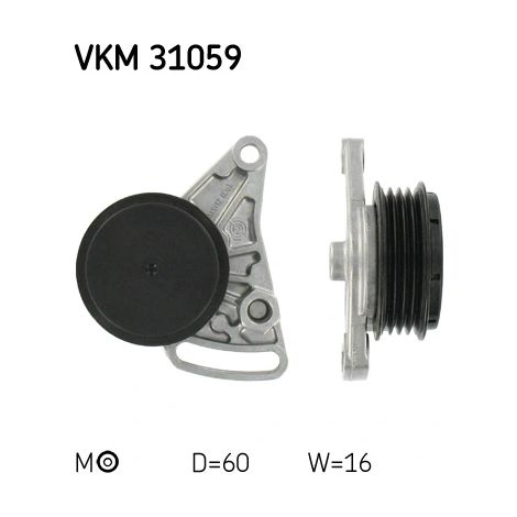 Tendeur de courroie, courroie trapézoïdale à nervures SKF VKM 31059 AUDI