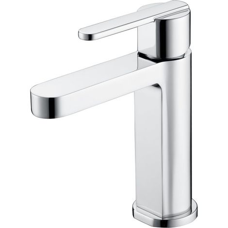 Mice - Grifo monomando de baño - Griferia lavabo de laton para agua fria / caliente - Grifo para lavamanos - Grifo de caño corto Color Cromo (1/4)