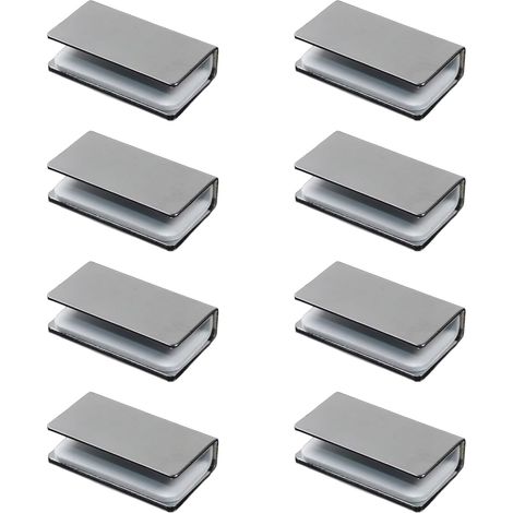 Lot de 8 loquets de porte en verre sans cadre réglables pour armoire de 3 à 6 mm d'épaisseur, remplacement tactile (1/5)