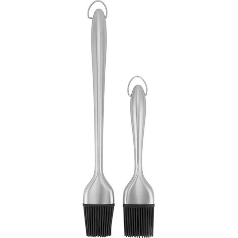 de 2 pinceaux à huile en acier inoxydable avec brosse à