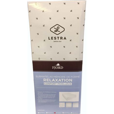 Surmatelas à mémoire de forme 80 x 200 cm – Mousse viscoélastique 4 cm – Épaisseur totale 6 cm – Maintien optimal des vertèbres – Lestra (1/5)