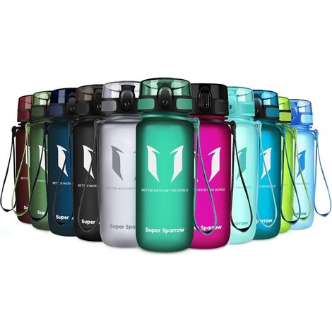 Trinkflasche Tritan BPAfrei 500ml 1000ml Sport Fahrrad 350 ml Waldgrün (1/5)