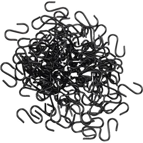 Mini crochet forme S multifonction revêtu noir 1/2 pouce – Suspension bijoux clés fête lumières, rangement (1/5)