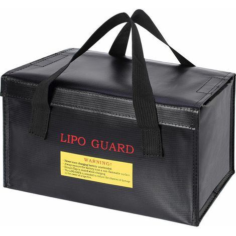 Sacoche de sécurité pour batterie lipo – Antidéflagrante et ignifuge – PVC extérieur et fibre de verre – 26x13x15cm – Transport et stockage sécurisé