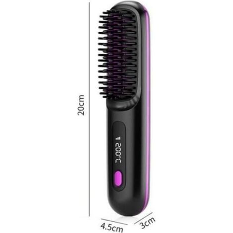 1 Brosse Chauffante, 3 Réglages Température, Technologie Céramique, Batterie 90min, USB-C, Cheveux Courts (1/5)