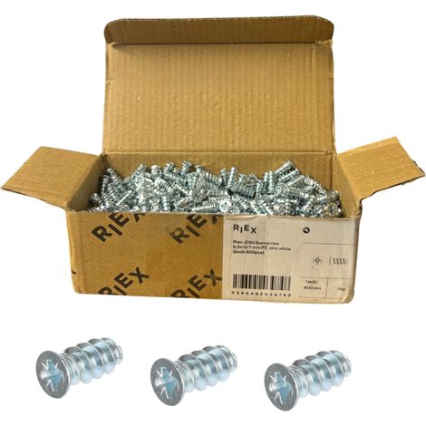 Vis Riex JD60 Euro, tête 6,3 x 13 mm, diamètre 7 mm, PZ (paquet de 600), zinc blanc (1/3)