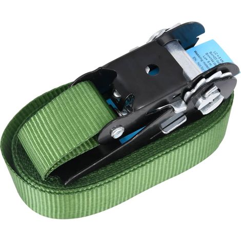 Juego de 10 correas de amarre con trinquete transporte almacenamiento correas de remolque correas de apriete fijación del coche de la motocicleta 800 da n 6 m verde 020003545