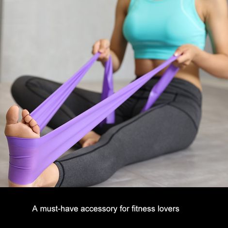 2 m dehnbarer, elastischer Yogagurt, Widerstandsband, Trainings- und Fitnessgürtel-Zubehör (Lila) (1/5)