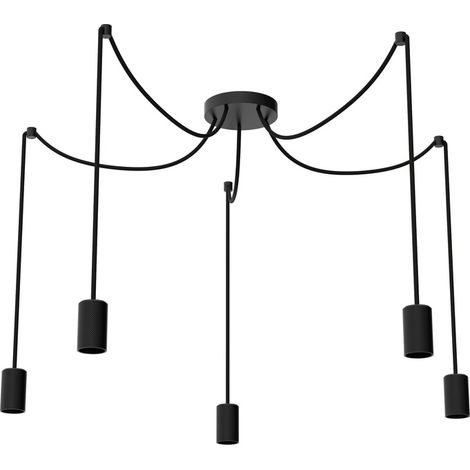 Lampe suspendue Spyder Noir à 5 lumières - SG-70165