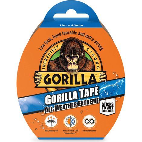 Gorilla Gorilla Tape All-Weather Extreme Heavy-Duty Tape, 48mm x 11m, Black