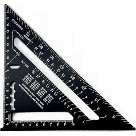 180 mm Equerre Menuisier,Rapporteur d'Angle de Triangle Alliage d'Aluminium,équerres de charpentier triangulaire épaissi à 45 90 Degres (1/4)