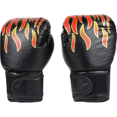 Gants de boxe pour enfants, 1 paire, réglables, professionnels, maille respirante, cuir PU, entraînement à la flamme (1/5)