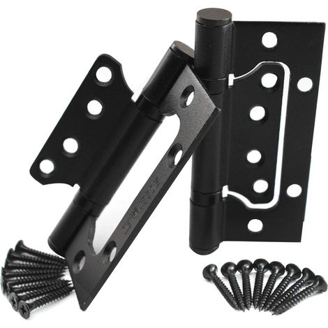 2er-Pack unsichtbares Kugellager-Türscharnier, rostbeständiger Edelstahl, lässt sich leicht und leise bewegen – 10,2 cm (schwarz) (1/5)