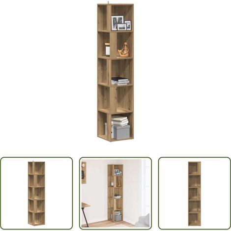 Holzregal - Eckregal Artisan-Eiche 33x33x165 cm Holzwerkstoff (1/5)