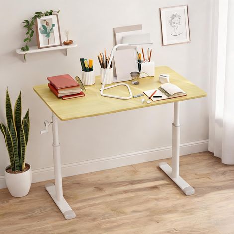 Bureau réglable en hauteur à manivelle pour adulte et enfant (1/5)