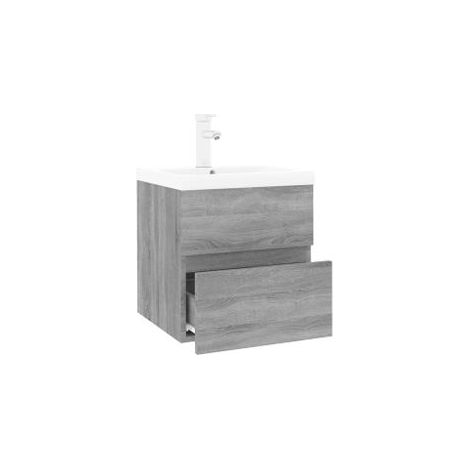 Meuble lavabo avec bassin intégré Sonoma gris Bois d'ingénierie (1/5)