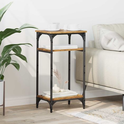 vidaXL  Side Table  with Shelf Old Wood 40 x 30 x 75 cm Engineered Wood